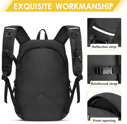 Motorcycle Backpack for Men, Waterproof Helmet Backpack with Reflective, Motorcycle Bag Helmet Bag-Black V1164-325747