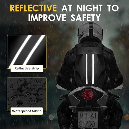 Motorcycle Backpack for Men, Waterproof Helmet Backpack with Reflective, Motorcycle Bag Helmet Bag-Black V1164-325747