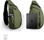Crossbody Left Shoulder 7.5L - Crossbody Bag Men,Sling Backpack - Fits 12" Tablet - Single Shoulder-Green V1164-325749