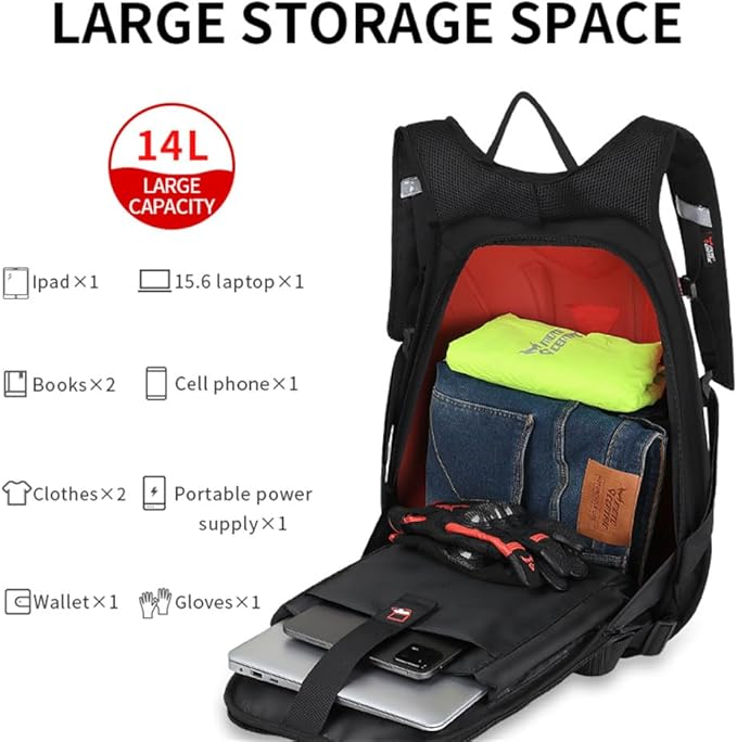 Motorcycle Backpack Waterproof Carbon Fiber-Black V1164-325754