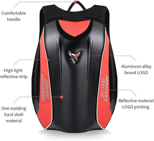 Motorcycle Backpack Waterproof Carbon Fiber-Red V1164-325756