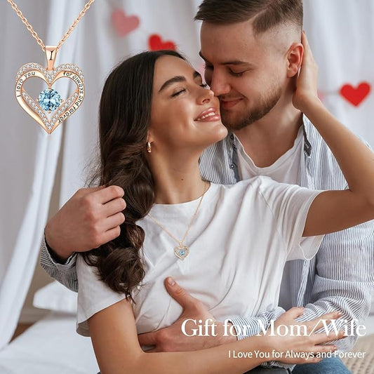 18K Rose Gold Necklaces for Women, 925 Sterling Silver Gifts for Mothers Day, Jewelry for Wife Mom Her V1164-325766