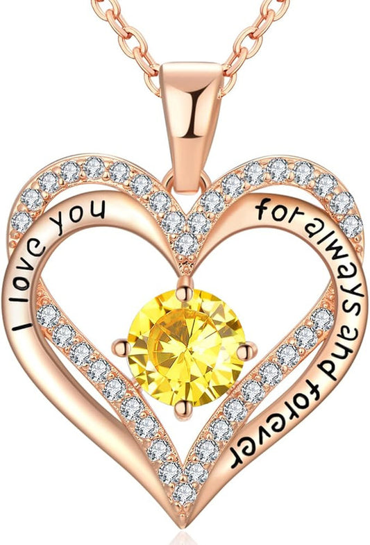 18K Rose Gold Necklaces for Women, 929 Sterling Silver Gifts for Mothers Day, Jewelry for Wife Mom Her V1164-325774