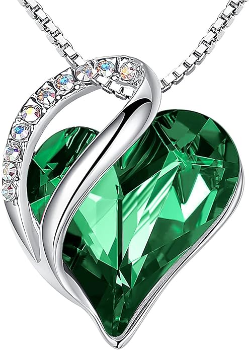 Infinity Love Heart Necklace, Birthstone Necklace for Women, Jewelry for Women with Healing Crystals, Allergy V1164-325780