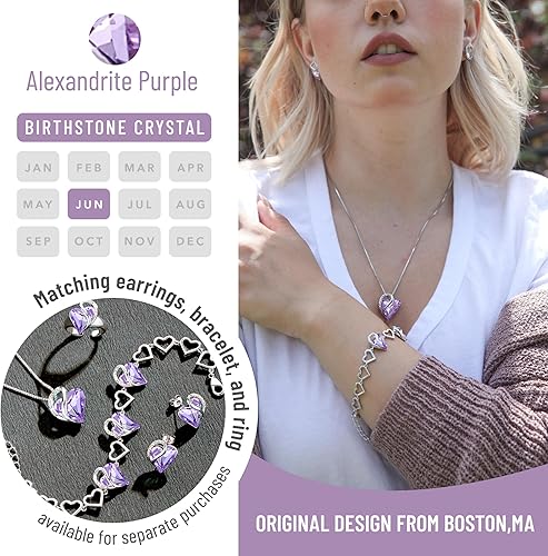 Infinity Love Heart Necklace, Birthstone Necklace for Women, Jewelry for Women with Healing Crystals, Allergy V1164-325781