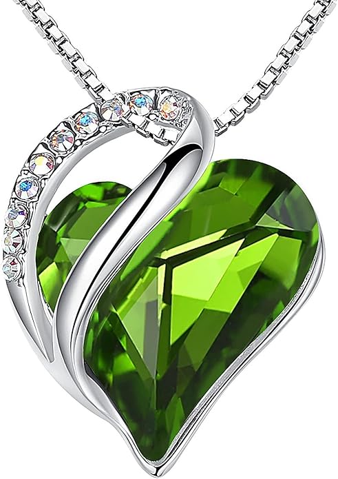 Infinity Love Heart Necklace, Birthstone Necklace for Women, Jewelry for Women with Healing Crystals, Allergy V1164-325782