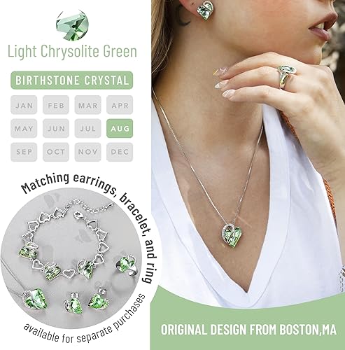 Infinity Love Heart Necklace, Birthstone Necklace for Women, Jewelry for Women with Healing Crystals, Allergy V1164-325783