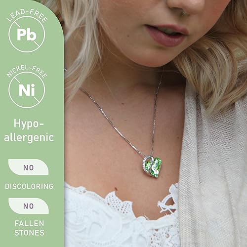 Infinity Love Heart Necklace, Birthstone Necklace for Women, Jewelry for Women with Healing Crystals, Allergy V1164-325783