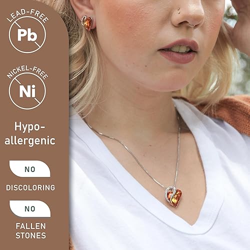 Infinity Love Heart Necklace, Birthstone Necklace for Women, Jewelry for Women with Healing Crystals, Allergy V1164-325789