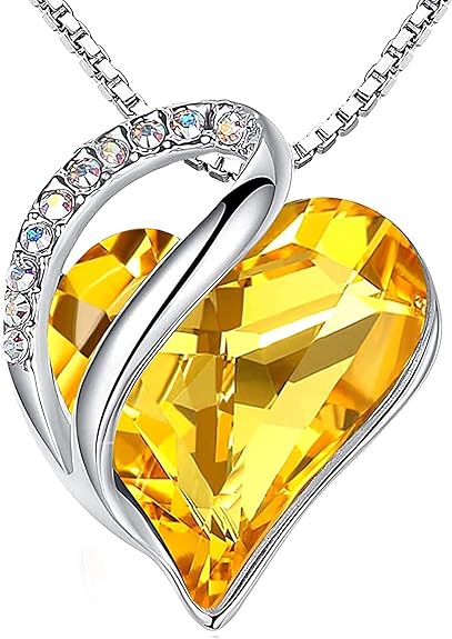 Infinity Love Heart Necklace, Birthstone Necklace for Women, Jewelry for Women with Healing Crystals, Allergy V1164-325790