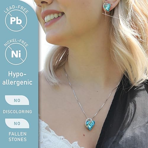 Infinity Love Heart Necklace, Birthstone Necklace for Women, Jewelry for Women with Healing Crystals, Allergy V1164-325791