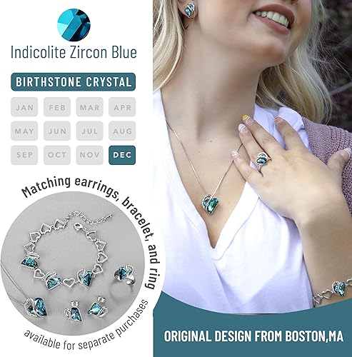 Infinity Love Heart Necklace, Birthstone Necklace for Women, Jewelry for Women with Healing Crystals, Allergy V1164-325792