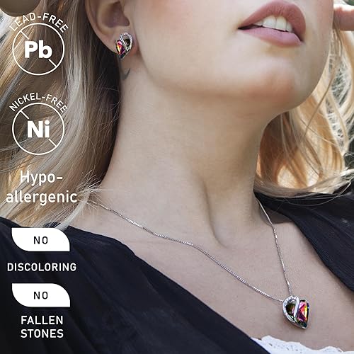 Infinity Love Heart Necklace, Birthstone Necklace for Women, Jewelry for Women with Healing Crystals, Allergy V1164-325793