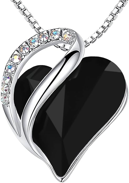 Infinity Love Heart Necklace, Birthstone Necklace for Women, Jewelry for Women with Healing Crystals, Allergy V1164-325794
