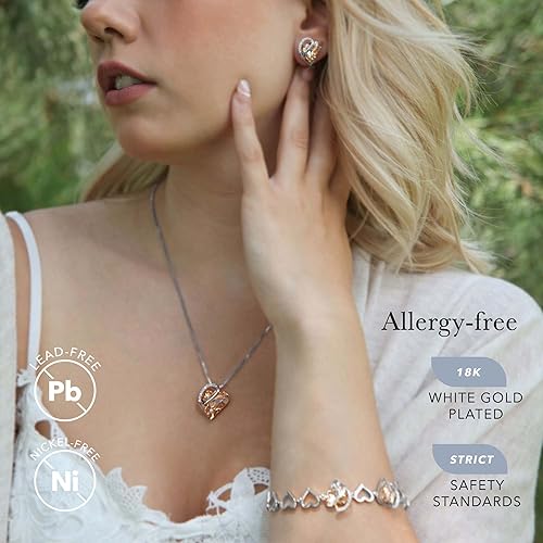 Infinity Love Heart Necklace, Birthstone Necklace for Women, Jewelry for Women with Healing Crystals, Allergy V1164-325798