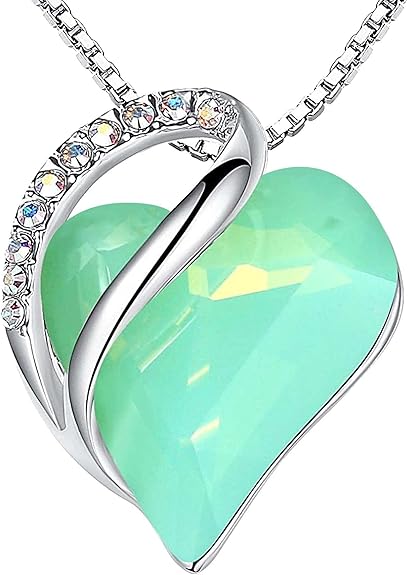Infinity Love Heart Necklace, Birthstone Necklace for Women, Jewelry for Women with Healing Crystals, Allergy V1164-325799