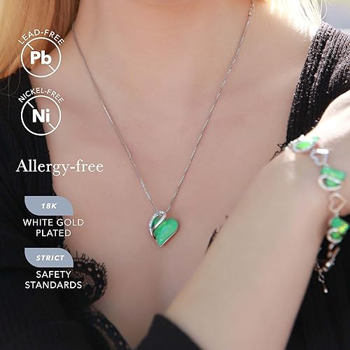 Infinity Love Heart Necklace, Birthstone Necklace for Women, Jewelry for Women with Healing Crystals, Allergy V1164-325799