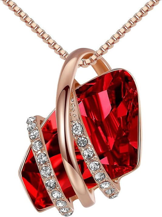 Wish Stone Pendant Necklace, Necklaces for Women with Birthstone Crystals, Allergy-Free Jewelry for Women V1164-325801