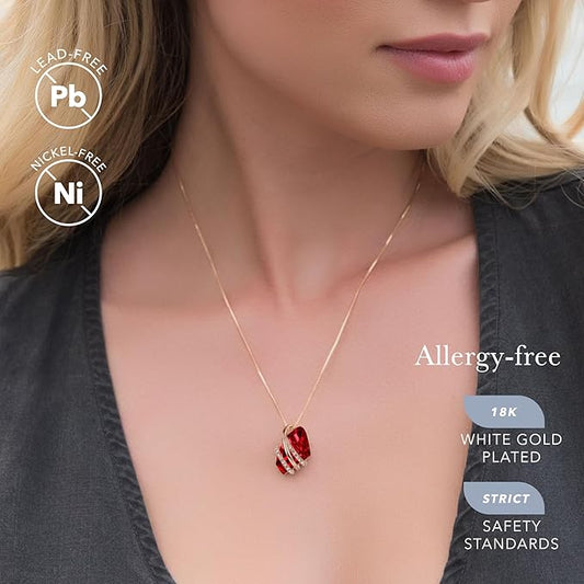 Wish Stone Pendant Necklace, Necklaces for Women with Birthstone Crystals, Allergy-Free Jewelry for Women V1164-325801