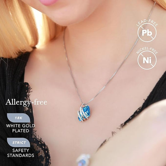 Wish Stone Pendant Necklace, Necklaces for Women with Birthstone Crystals, Allergy-Free Jewelry for Women V1164-325803