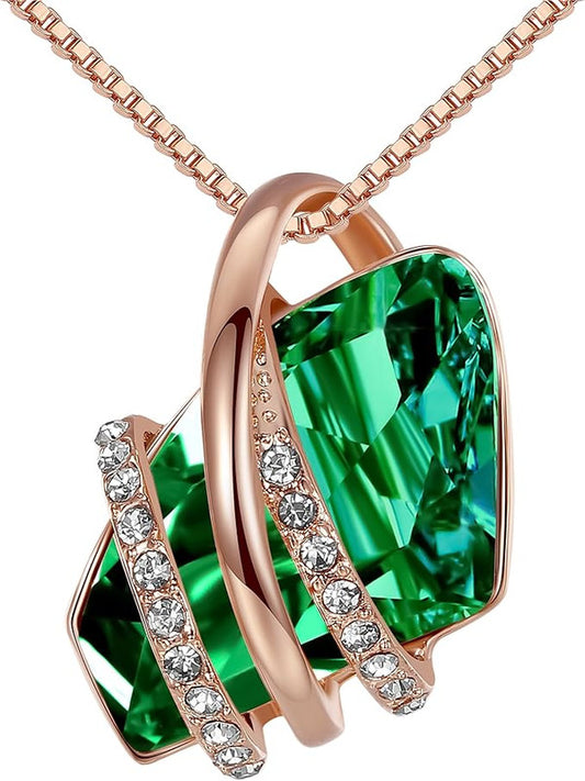 Wish Stone Pendant Necklace, Necklaces for Women with Birthstone Crystals, Allergy-Free Jewelry for Women V1164-325805