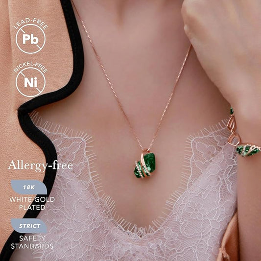 Wish Stone Pendant Necklace, Necklaces for Women with Birthstone Crystals, Allergy-Free Jewelry for Women V1164-325805