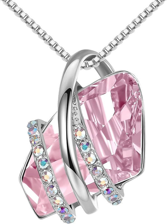 Wish Stone Pendant Necklace, Necklaces for Women with Birthstone Crystals, Allergy-Free Jewelry for Women V1164-325808