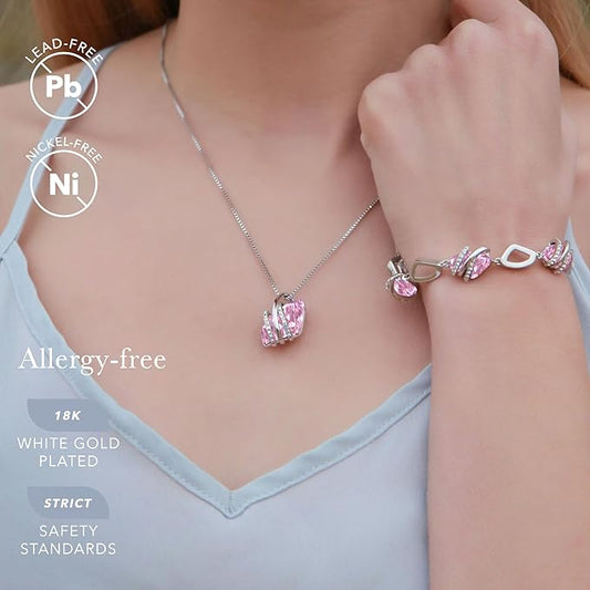 Wish Stone Pendant Necklace, Necklaces for Women with Birthstone Crystals, Allergy-Free Jewelry for Women V1164-325808