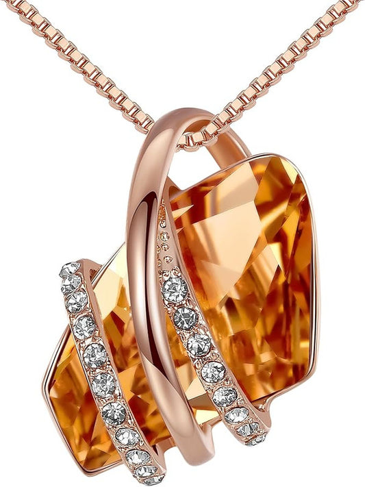 Wish Stone Pendant Necklace, Necklaces for Women with Birthstone Crystals, Allergy-Free Jewelry for Women V1164-325810