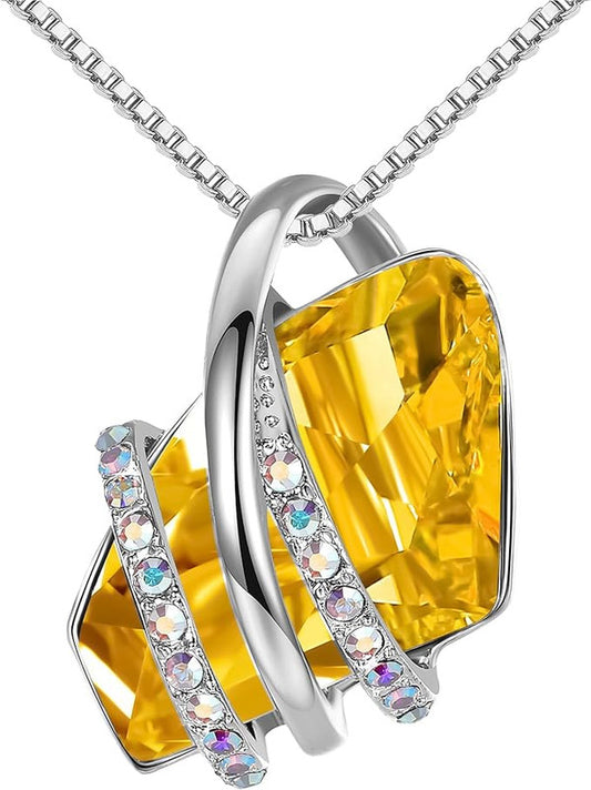 Wish Stone Pendant Necklace, Necklaces for Women with Birthstone Crystals, Allergy-Free Jewelry for Women V1164-325811
