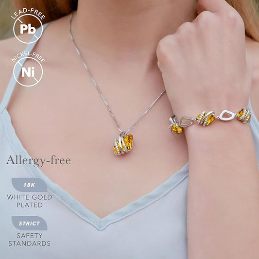 Wish Stone Pendant Necklace, Necklaces for Women with Birthstone Crystals, Allergy-Free Jewelry for Women V1164-325811