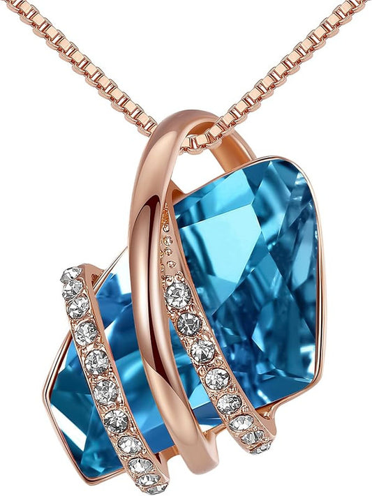 Wish Stone Pendant Necklace, Necklaces for Women with Birthstone Crystals, Allergy-Free Jewelry for Women V1164-325812