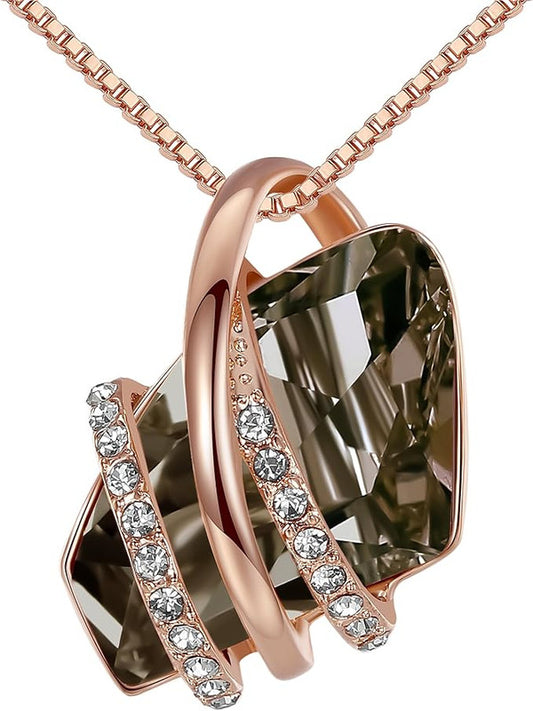 Wish Stone Pendant Necklace, Necklaces for Women with Birthstone Crystals, Allergy-Free Jewelry for Women V1164-325813