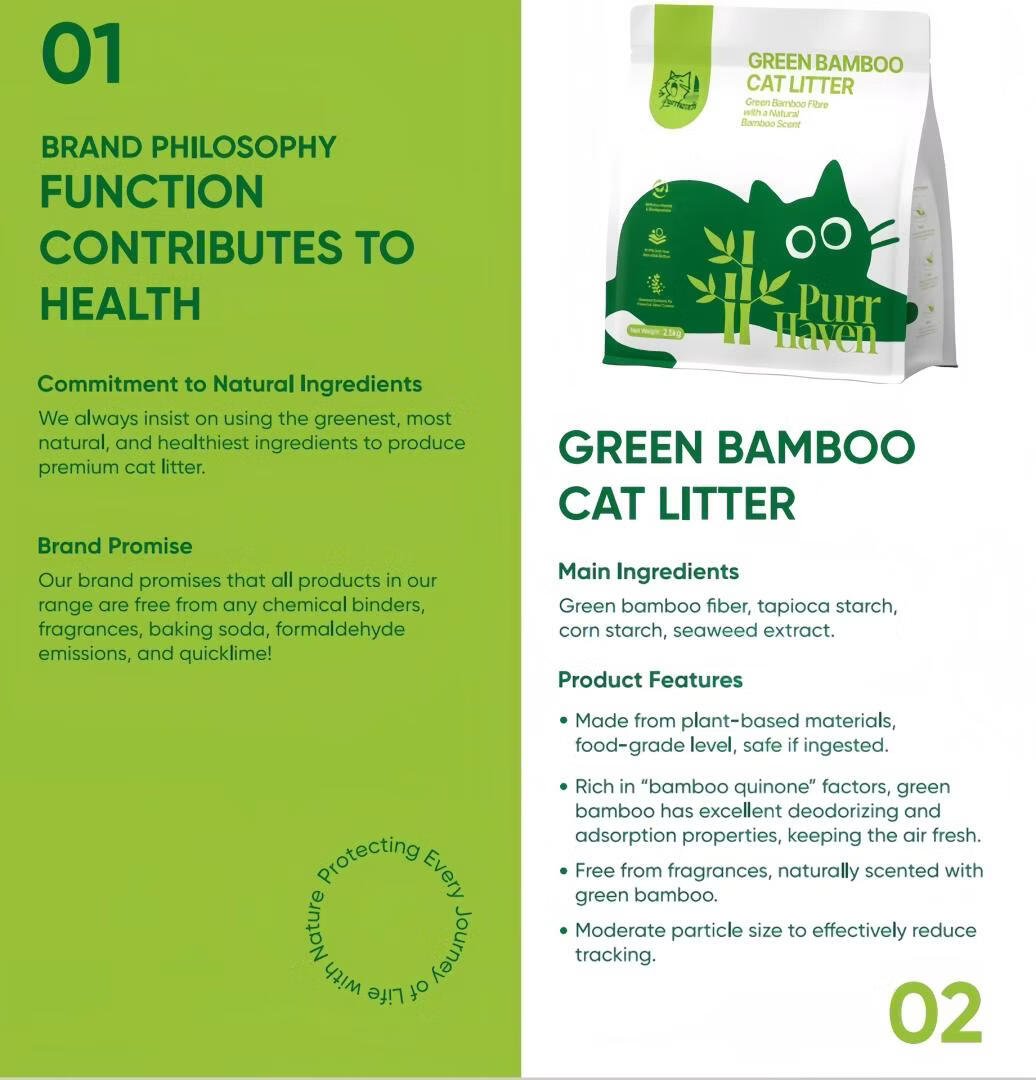 Purr Haven Assorted Cat Litter Set | Tapioca & Green Bamboo & Green Tea | 1 Pack per Type | 2.5 kg Per Pack V1165-PURRHAVEN-ASSORTED