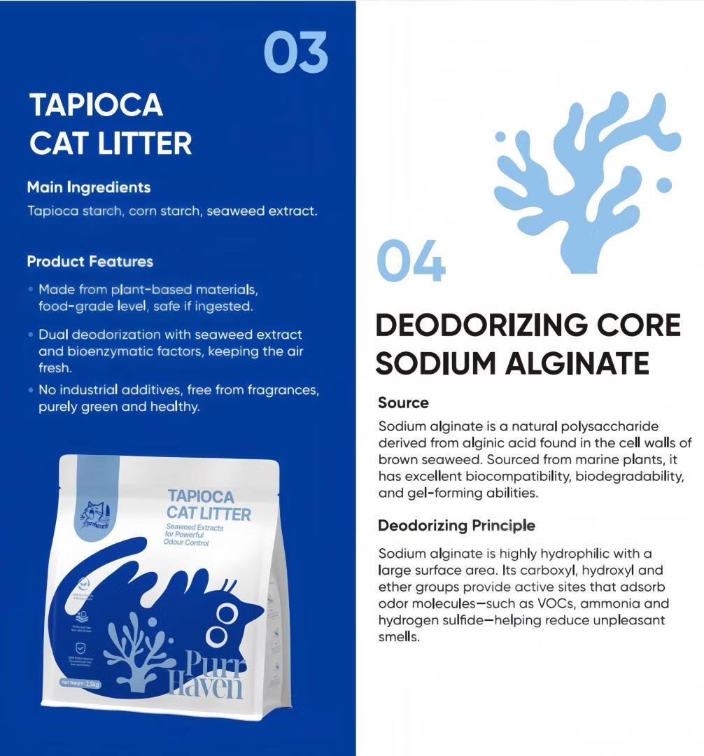 Purr Haven Assorted Cat Litter Set | Tapioca & Green Bamboo & Green Tea | 1 Pack per Type | 2.5 kg Per Pack V1165-PURRHAVEN-ASSORTED