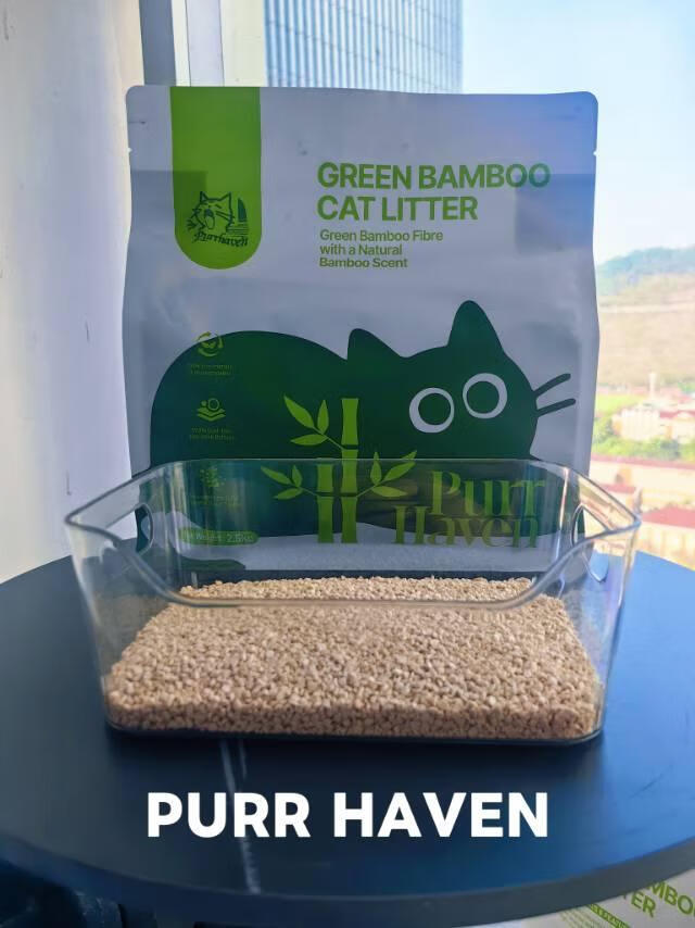 Purr Haven Green Bamboo Cat Litter | 1 Carton | 6 Packs Per Carton | 2.5kg Per Pack V1165-PURRHAVEN-BAMBOO