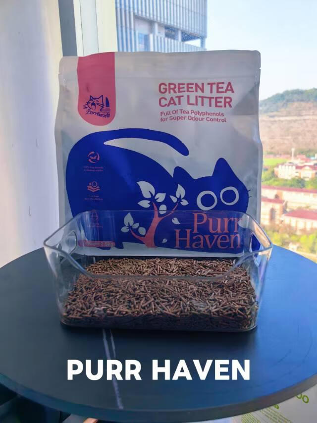 Purr Haven Green Tea Cat Litter | 1 Carton | 6 Packs Per Carton | 2.5kg Per Pack V1165-PURRHAVEN-TEA