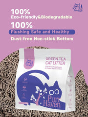 Purr Haven Green Tea Cat Litter | 3 Packs | 2.5 kg Per Pack V1165-PURRHAVEN-TEA3