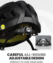 OutdoorMaster Bike Helmet Adult Men Women MIPS Certified Bicycle Helmet with Two Removable Liners & Ventilation Cycling Helmet for Mountain&Motorway-Carbon Black,Medium