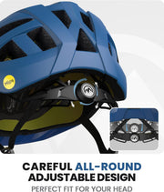 OutdoorMaster Bike Helmet Adult Men Women MIPS Certified Bicycle Helmet with Two Removable Liners & Ventilation Cycling Helmet for Mountain&Motorway-Ocean Blue,Medium