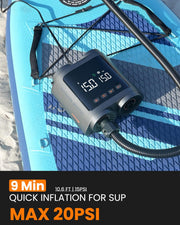 OutdoorMaster Vortex Paddle Board Pump Electric Portable, Max 20PSI SUP Air Pump Inflator & Deflator, V1168-32-NUEF-O3F4