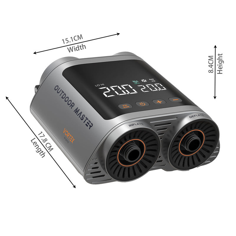 OutdoorMaster Vortex Paddle Board Pump Electric Portable, Max 20PSI SUP Air Pump Inflator & Deflator, V1168-32-NUEF-O3F4