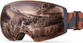 OutdoorMaster Ski Goggles PRO - Frameless, Interchangeable Lens 100% UV400 Protection Snow Goggles for Men & V1168-4O-8A3D-SGEA