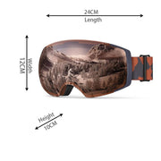 OutdoorMaster Ski Goggles PRO - Frameless, Interchangeable Lens 100% UV400 Protection Snow Goggles for Men & V1168-4O-8A3D-SGEA