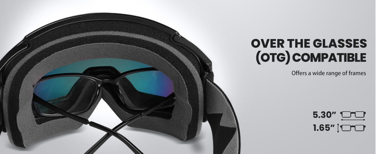 OutdoorMaster Ski Goggles PRO - Frameless, Interchangeable Lens 100% UV400 Protection Snow Goggles for Men & V1168-4O-8A3D-SGEA