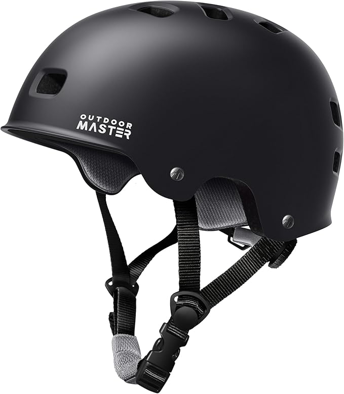 OutdoorMaster Skateboard Cycling Helmet - Two Removable Liners Ventilation Multi-Sport Scooter Roller Skate V1168-55-GTDH-D4W5