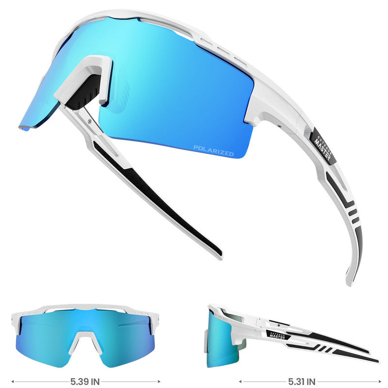 OutdoorMaster Hawk II Polarized Sports Sunglasses for Men Women, TAC 100% UV400 Protection TR90 Frame Cycling V1168-66-SDKC-PXZ5