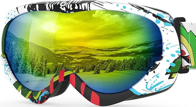 OutdoorMaster Kids Ski Goggles - Helmet Compatible Snow Goggles for Boys & Girls with 100% UV Protection-01VLT 13％-OM-6