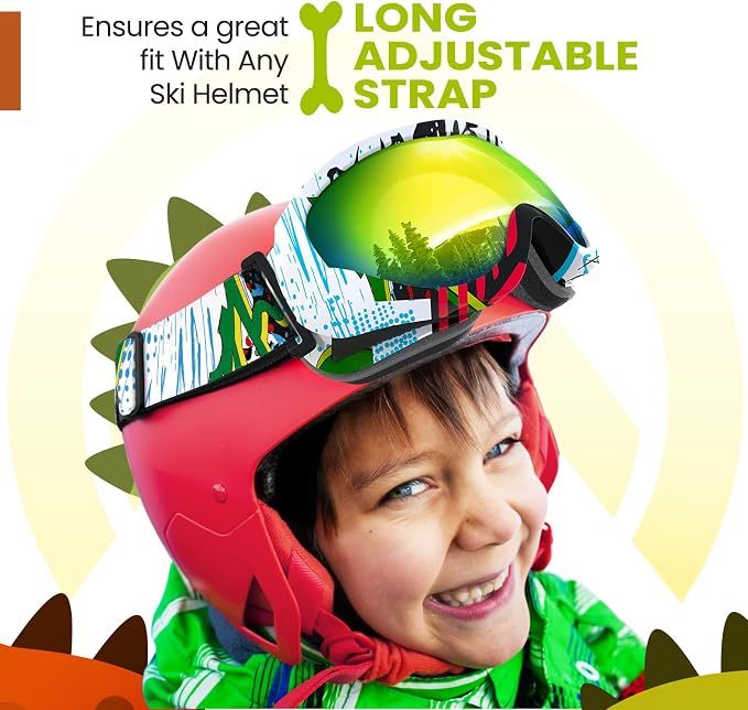OutdoorMaster Kids Ski Goggles - Helmet Compatible Snow Goggles for Boys & Girls with 100% UV Protection-01VLT 13％-OM-6