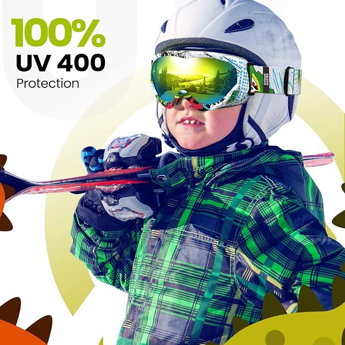 OutdoorMaster Kids Ski Goggles - Helmet Compatible Snow Goggles for Boys & Girls with 100% UV Protection-01VLT 13％-OM-6